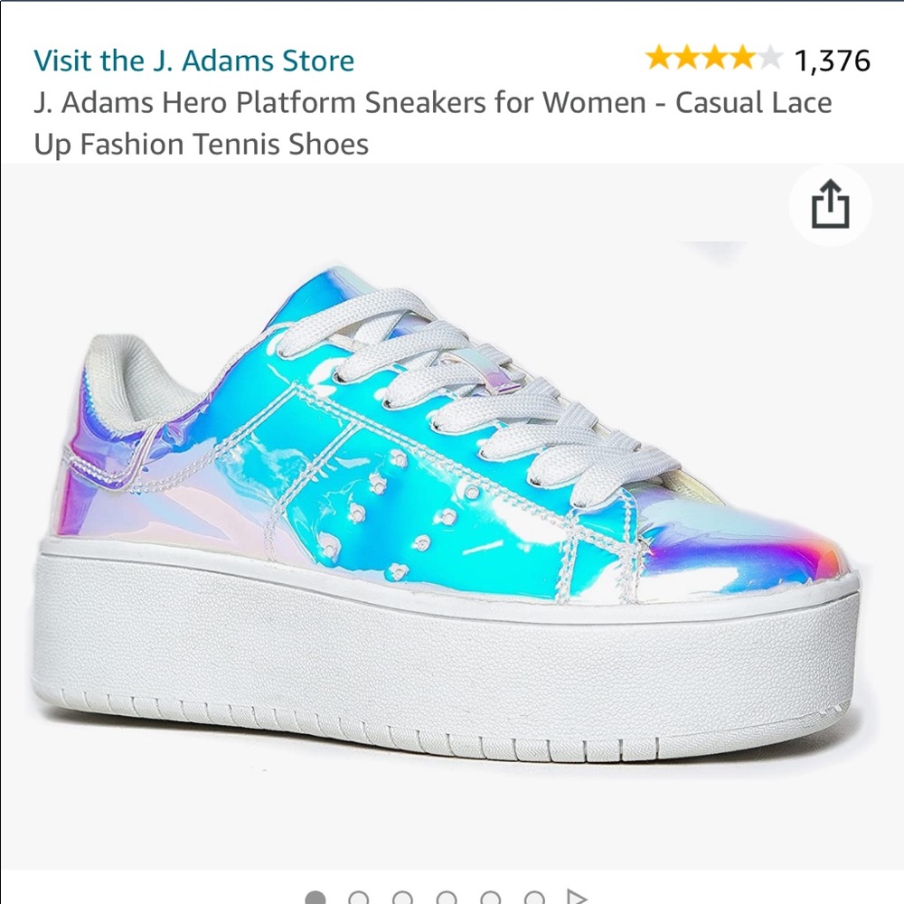 Multicolored Reflective Platform Shoes - image 5